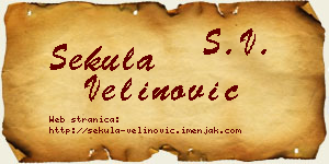 Sekula Velinović vizit kartica